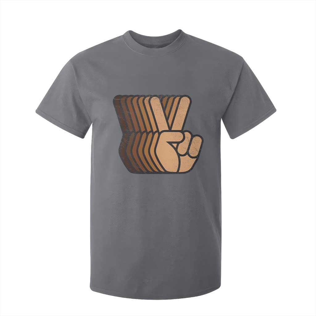 Retro Equality for All T Shirt For Kid Peace Sign V Fingers Skin Tone Hands Vintage TS10 Charcoal Print Your Wear