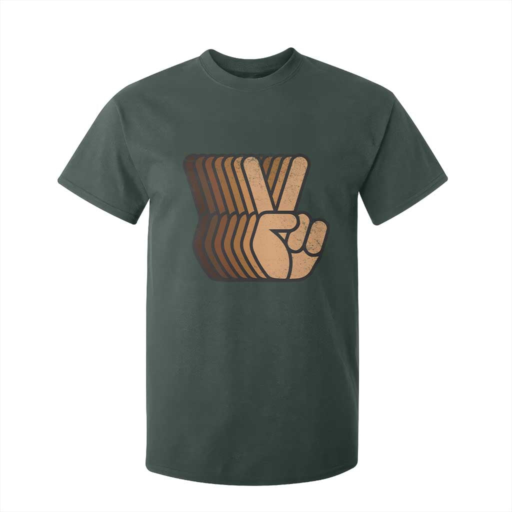 Retro Equality for All T Shirt For Kid Peace Sign V Fingers Skin Tone Hands Vintage TS10 Dark Forest Green Print Your Wear