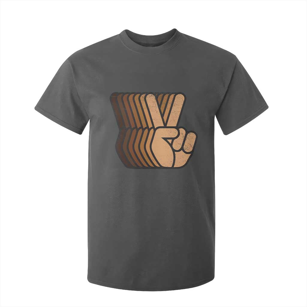 Retro Equality for All T Shirt For Kid Peace Sign V Fingers Skin Tone Hands Vintage TS10 Dark Heather Print Your Wear