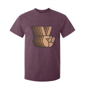 Retro Equality for All T Shirt For Kid Peace Sign V Fingers Skin Tone Hands Vintage TS10 Maroon Print Your Wear