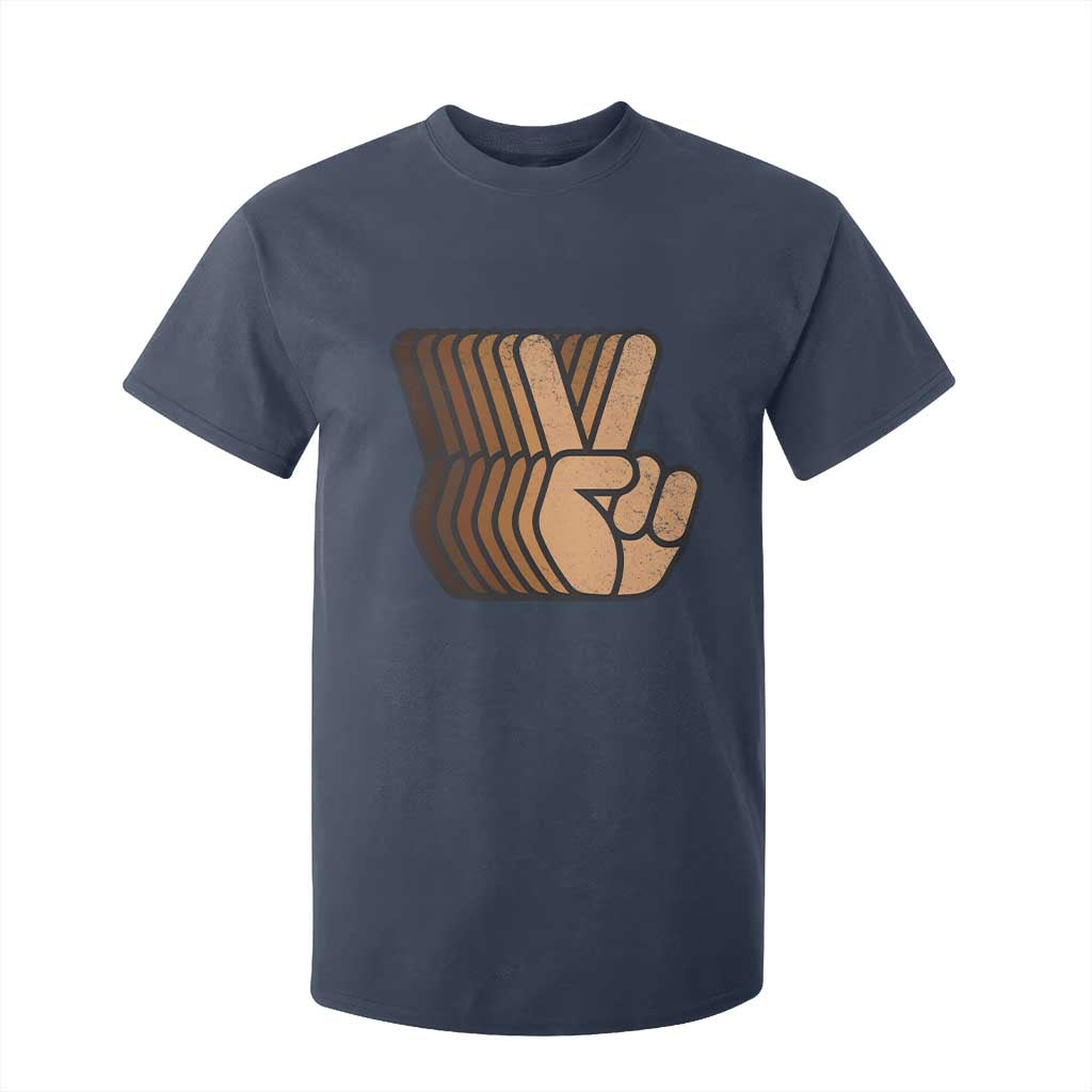 Retro Equality for All T Shirt For Kid Peace Sign V Fingers Skin Tone Hands Vintage TS10 Navy Print Your Wear