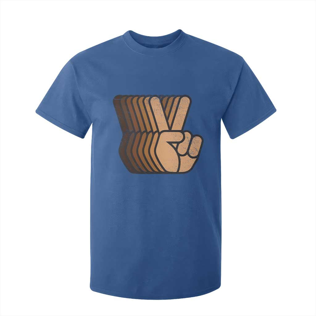 Retro Equality for All T Shirt For Kid Peace Sign V Fingers Skin Tone Hands Vintage TS10 Royal Blue Print Your Wear