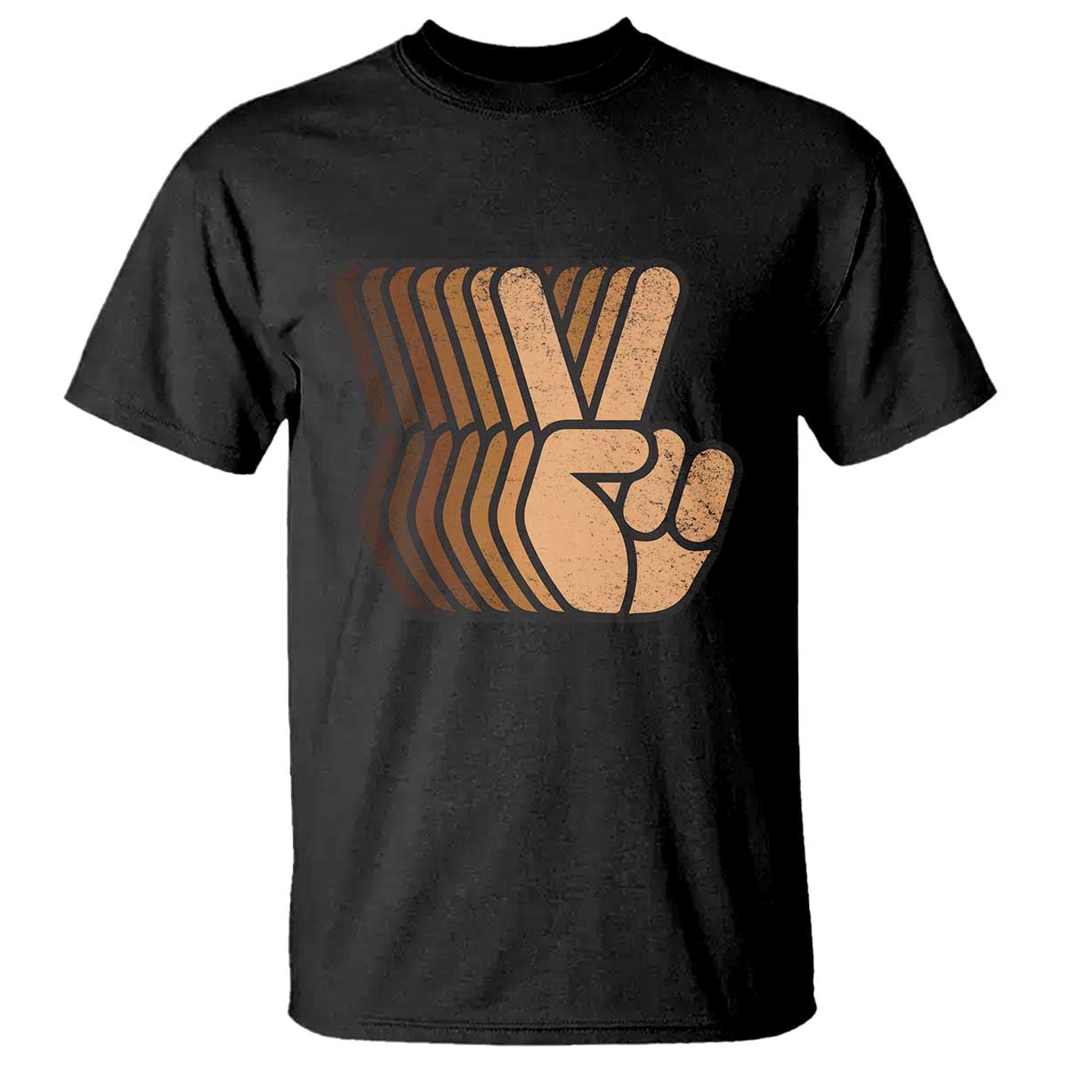 Retro Equality for All T Shirt Peace Sign V Fingers Skin Tone Hands Vintage TS10 Black Print Your Wear