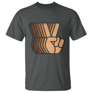 Retro Equality for All T Shirt Peace Sign V Fingers Skin Tone Hands Vintage TS10 Dark Heather Print Your Wear
