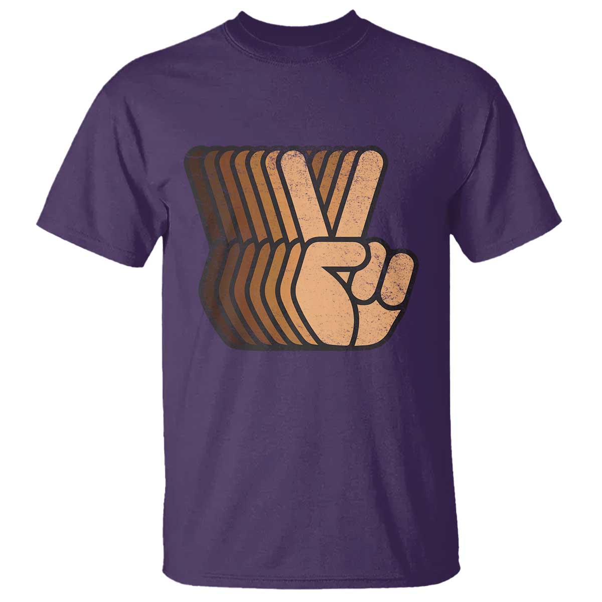 Retro Equality for All T Shirt Peace Sign V Fingers Skin Tone Hands Vintage TS10 Purple Print Your Wear