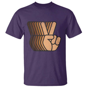 Retro Equality for All T Shirt Peace Sign V Fingers Skin Tone Hands Vintage TS10 Purple Print Your Wear
