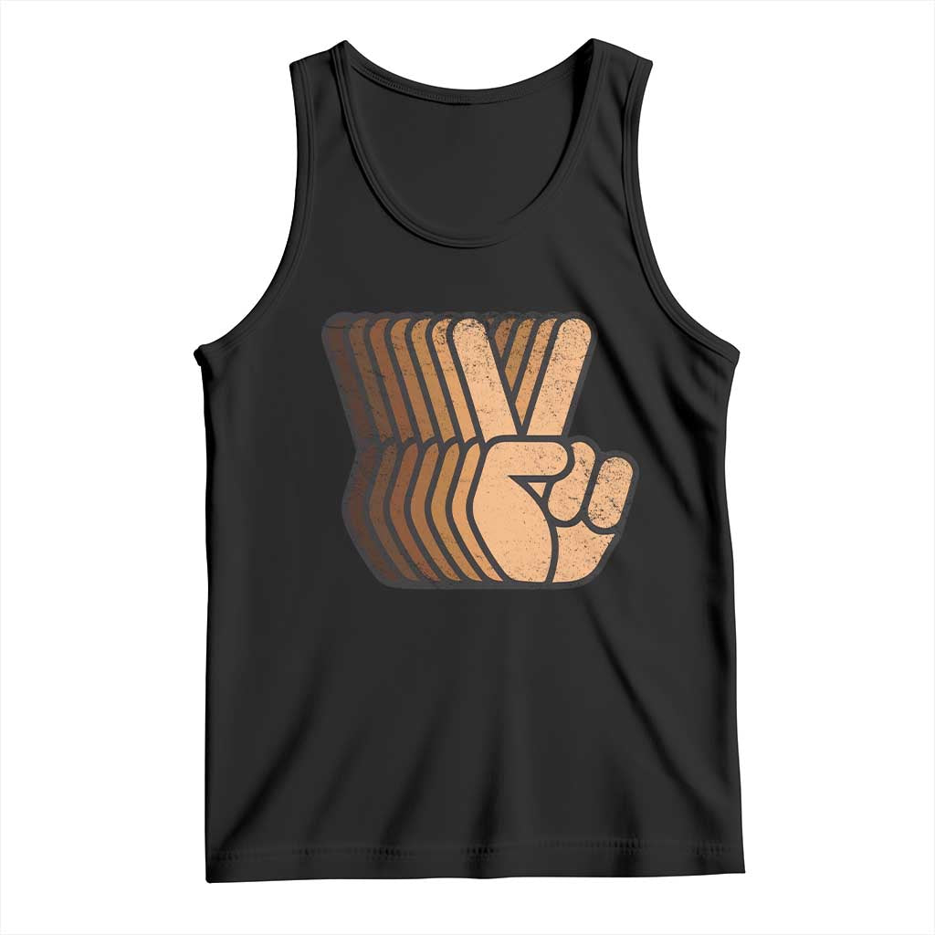 Retro Equality for All Tank Top Peace Sign V Fingers Skin Tone Hands Vintage TS10 Black Print Your Wear
