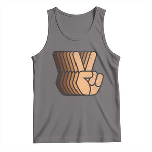 Retro Equality for All Tank Top Peace Sign V Fingers Skin Tone Hands Vintage TS10 Deep Heather Print Your Wear