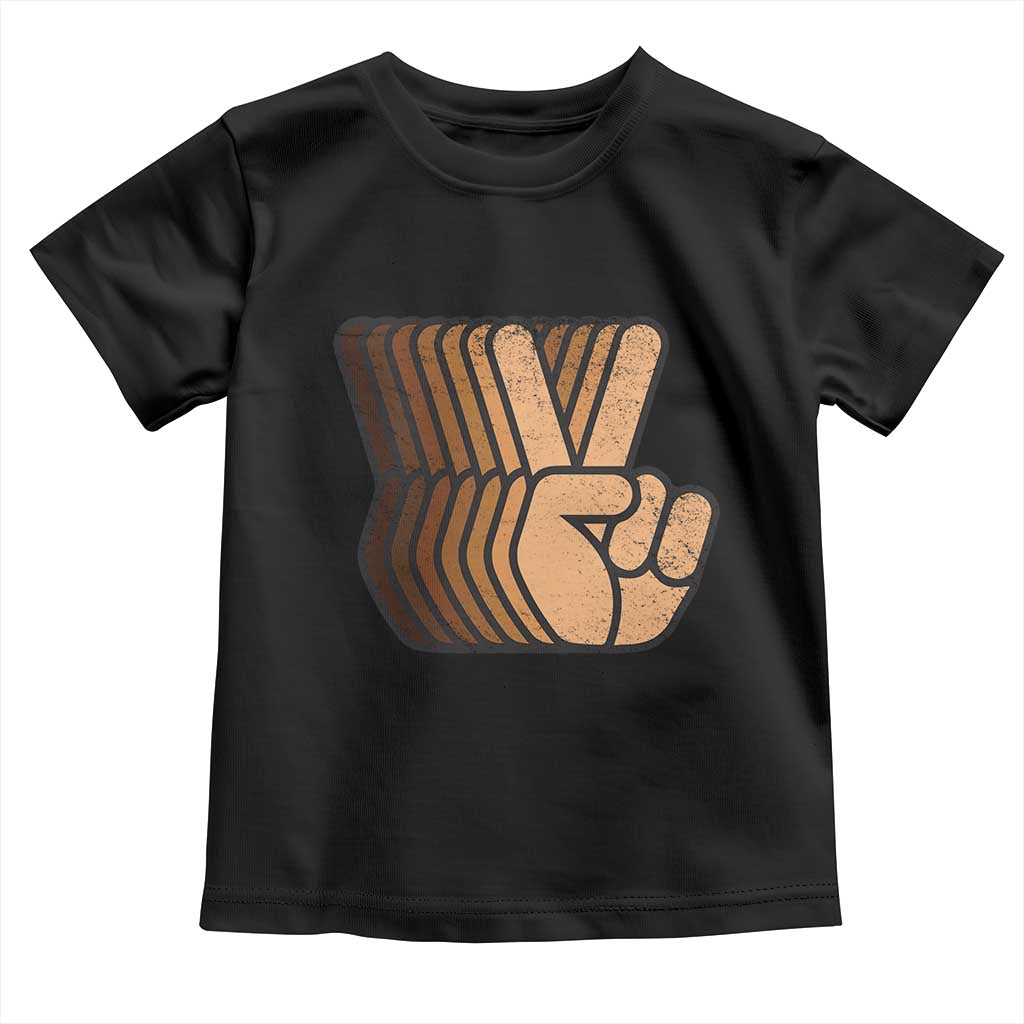 Retro Equality for All Toddler T Shirt Peace Sign V Fingers Skin Tone Hands Vintage TS10 Black Print Your Wear