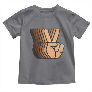 Retro Equality for All Toddler T Shirt Peace Sign V Fingers Skin Tone Hands Vintage TS10 Charcoal Print Your Wear