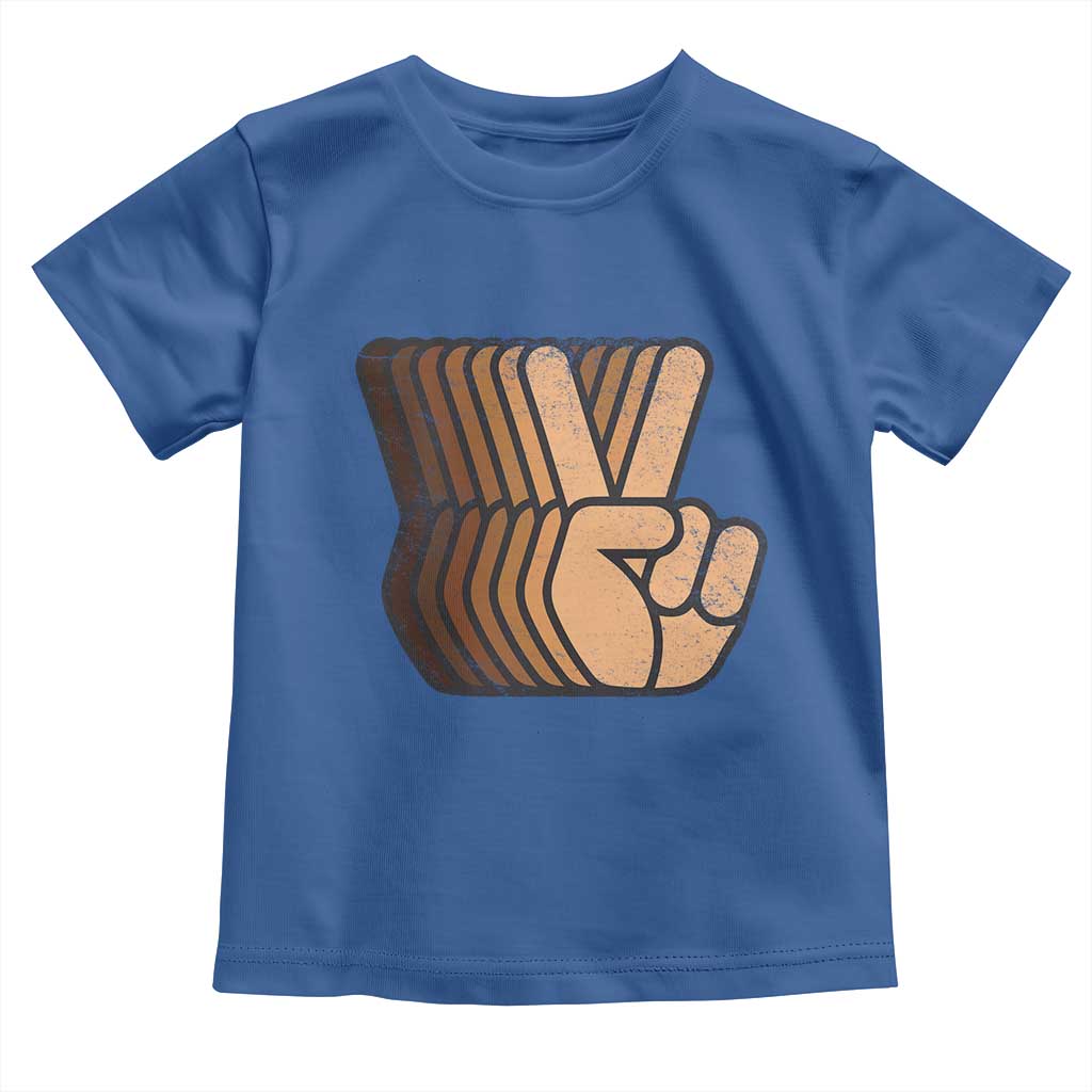 Retro Equality for All Toddler T Shirt Peace Sign V Fingers Skin Tone Hands Vintage TS10 Royal Blue Print Your Wear
