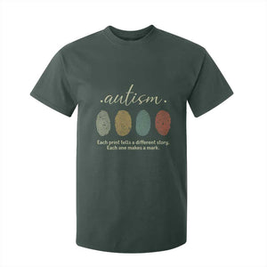 Retro Fingerprint Autism Awareness T Shirt For Kid Each Print Tells A Different Story TS10 Dark Forest Green Print Your Wear