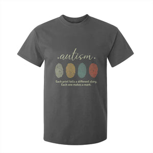 Retro Fingerprint Autism Awareness T Shirt For Kid Each Print Tells A Different Story TS10 Dark Heather Print Your Wear
