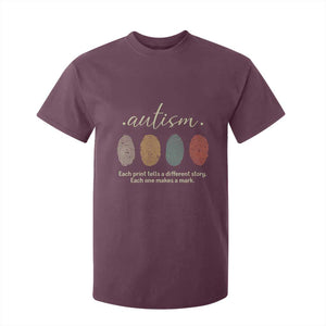 Retro Fingerprint Autism Awareness T Shirt For Kid Each Print Tells A Different Story TS10 Maroon Print Your Wear