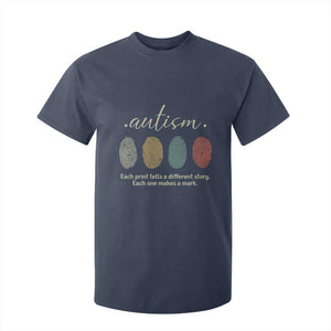 Retro Fingerprint Autism Awareness T Shirt For Kid Each Print Tells A Different Story TS10 Navy Print Your Wear