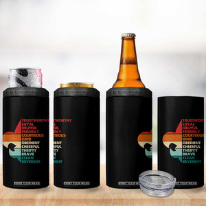 Retro Scout Law Values 4 in 1 Can Cooler Tumbler Vintage Fleur-de-Lis TS02 Print Your Wear