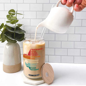 Retro Scout Law Values Glass Can Vintage Fleur-de-Lis TS02 Print Your Wear