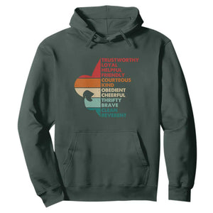 Retro Scout Law Values Hoodie Vintage Fleur-de-Lis TS02 Dark Forest Green Print Your Wear