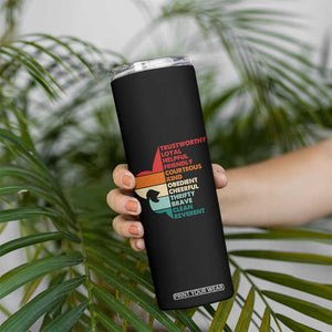 Retro Scout Law Values Skinny Tumbler Vintage Fleur-de-Lis TS02 Print Your Wear