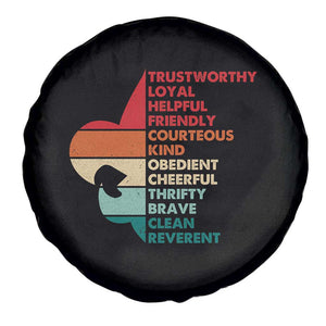 Retro Scout Law Values Spare Tire Cover Vintage Fleur-de-Lis TS02 Print Your Wear