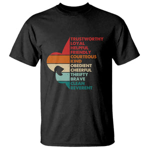 Retro Scout Law Values T Shirt Vintage Fleur-de-Lis TS02 Black Print Your Wear