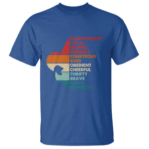 Retro Scout Law Values T Shirt Vintage Fleur-de-Lis TS02 Royal Blue Print Your Wear