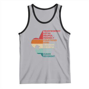 Retro Scout Law Values Tank Top Vintage Fleur-de-Lis TS02 Athletic Heather Black Print Your Wear