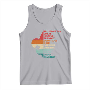 Retro Scout Law Values Tank Top Vintage Fleur-de-Lis TS02 Athletic Heather Print Your Wear