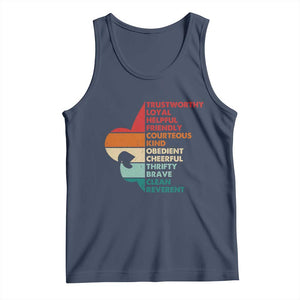 Retro Scout Law Values Tank Top Vintage Fleur-de-Lis TS02 Navy Print Your Wear