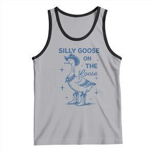 Retro Silly Goose On The Loose Tank Top 90s Aesthetic Funny Cowgirl Western TS10 Athletic Heather Black Print Your Wear
