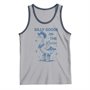 Retro Silly Goose On The Loose Tank Top 90s Aesthetic Funny Cowgirl Western TS10 Athletic Heather Navy Print Your Wear
