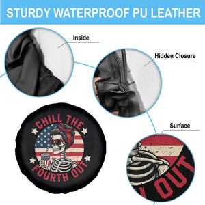 Retro Skeleton 4th of July Spare Tire Cover Chill The Fourth Out Funny Patriotic American Flag TS02 Print Your Wear