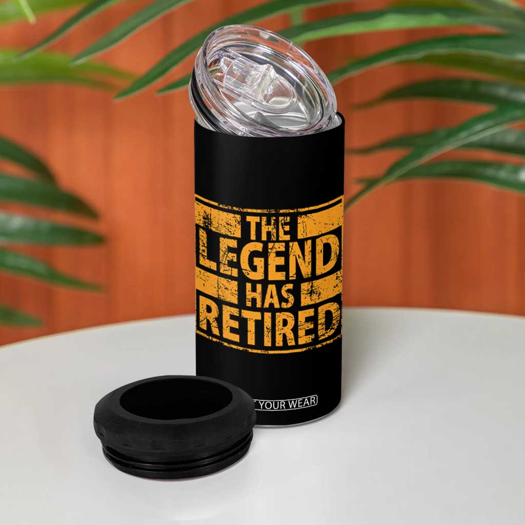 Retro The Legend Has Retired 4 in 1 Can Cooler Tumbler Retirement Gifts TS10 Print Your Wear