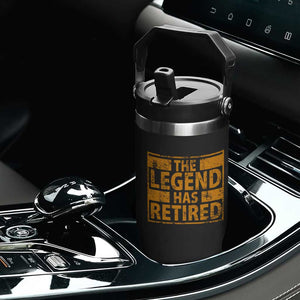 Retro The Legend Has Retired Flip Straw Tumbler Retirement Gifts TS10 Print Your Wear