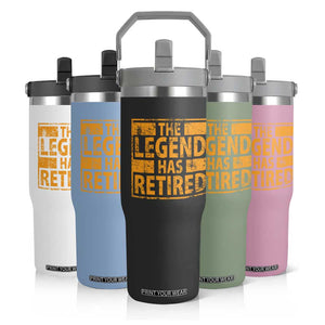 Retro The Legend Has Retired Flip Straw Tumbler Retirement Gifts TS10 Print Your Wear