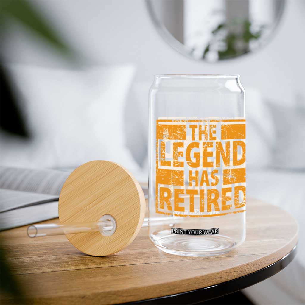 Retro The Legend Has Retired Glass Can Retirement Gifts TS10 Print Your Wear