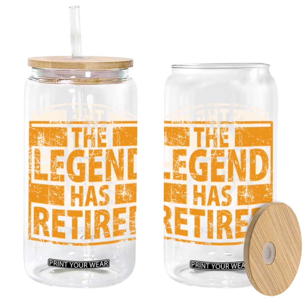 Retro The Legend Has Retired Glass Can Retirement Gifts TS10 Black Print Your Wear
