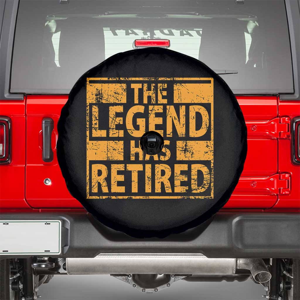 Retro The Legend Has Retired Spare Tire Cover Retirement Gifts TS10 Black Print Your Wear