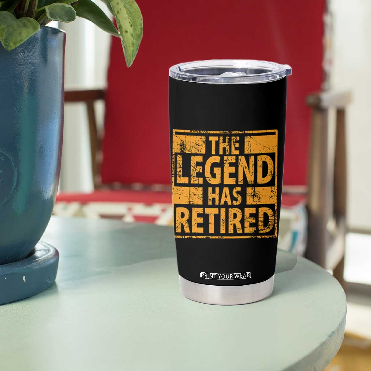 Retro The Legend Has Retired Tumbler Cup Retirement Gifts TS10 Print Your Wear