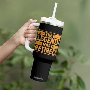 Retro The Legend Has Retired Tumbler With Handle Retirement Gifts TS10 Print Your Wear