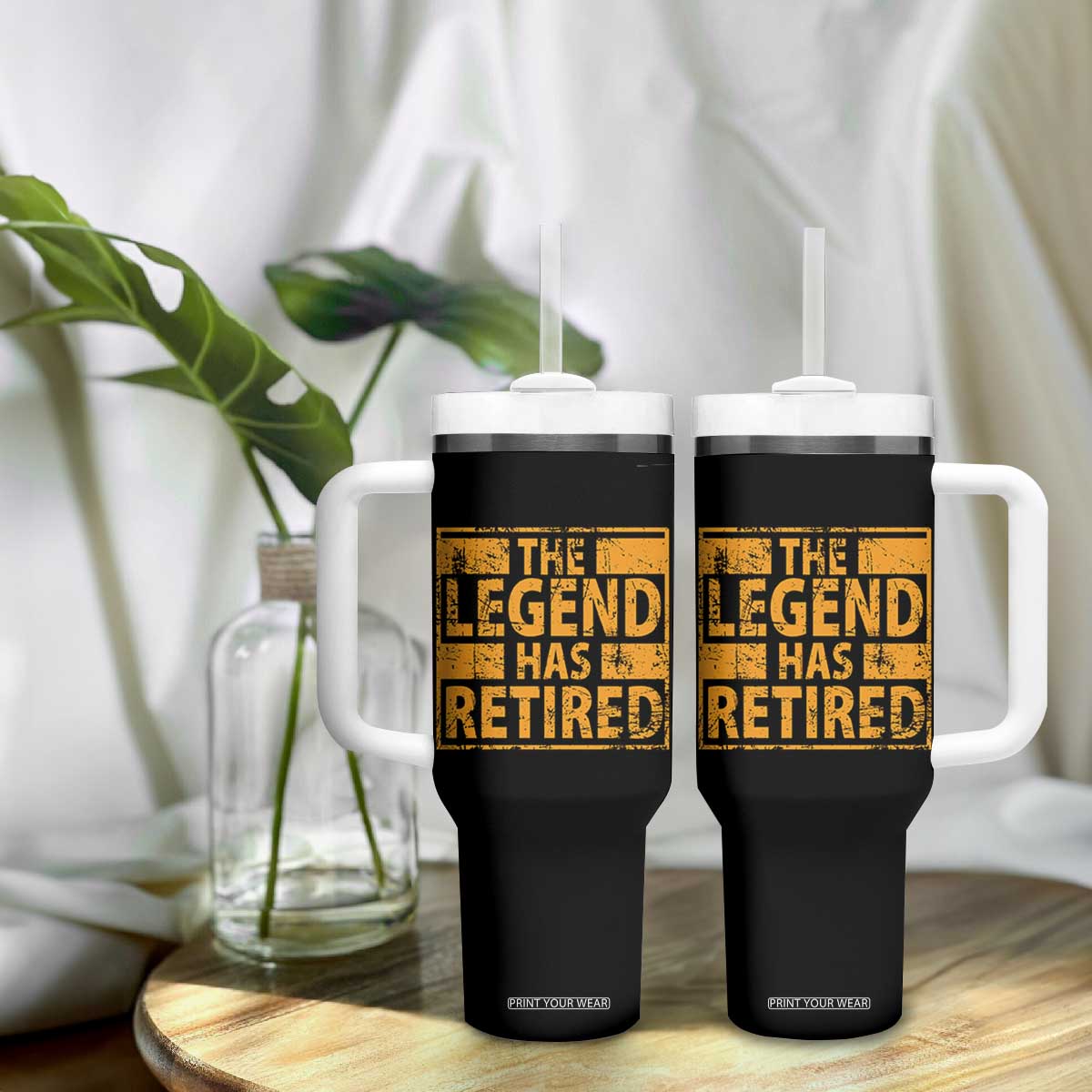 Retro The Legend Has Retired Tumbler With Handle Retirement Gifts TS10 Print Your Wear