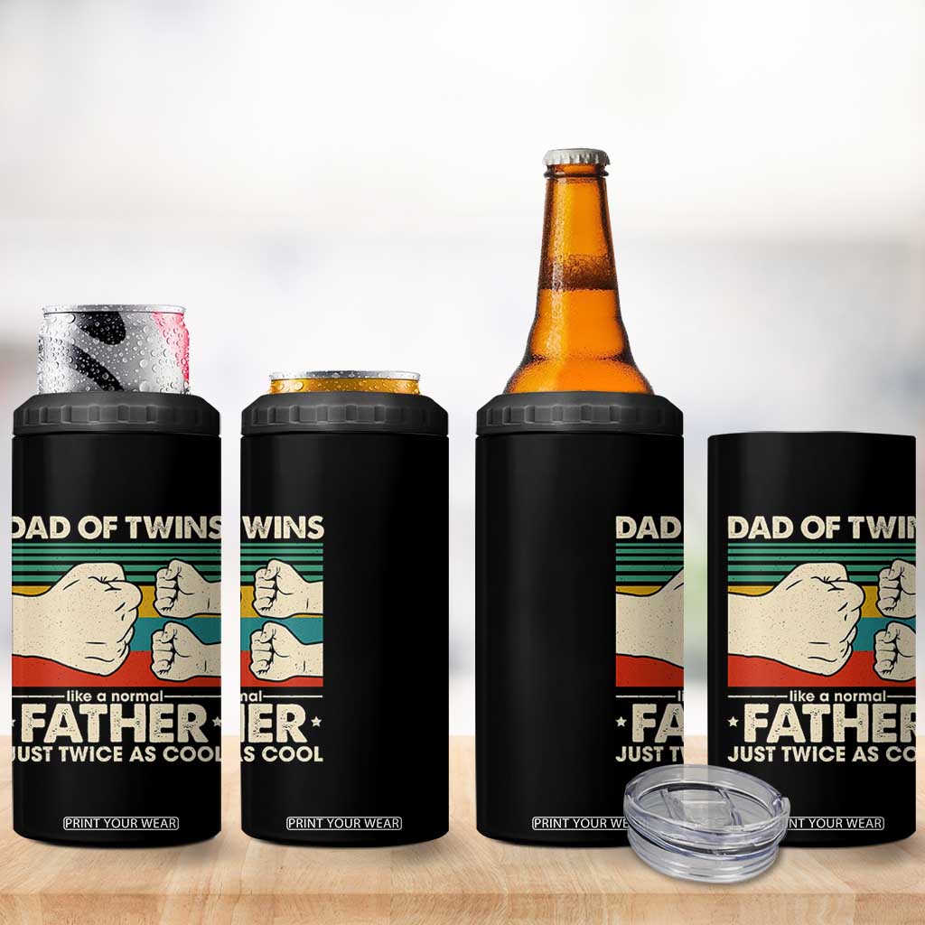 Retro Twin Dad 4 in 1 Can Cooler Tumbler Like A Normal But Just Twice As Cool TS10 Print Your Wear