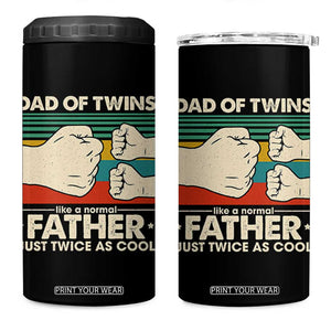 Retro Twin Dad 4 in 1 Can Cooler Tumbler Like A Normal But Just Twice As Cool TS10 One Size: 16 oz Black Print Your Wear