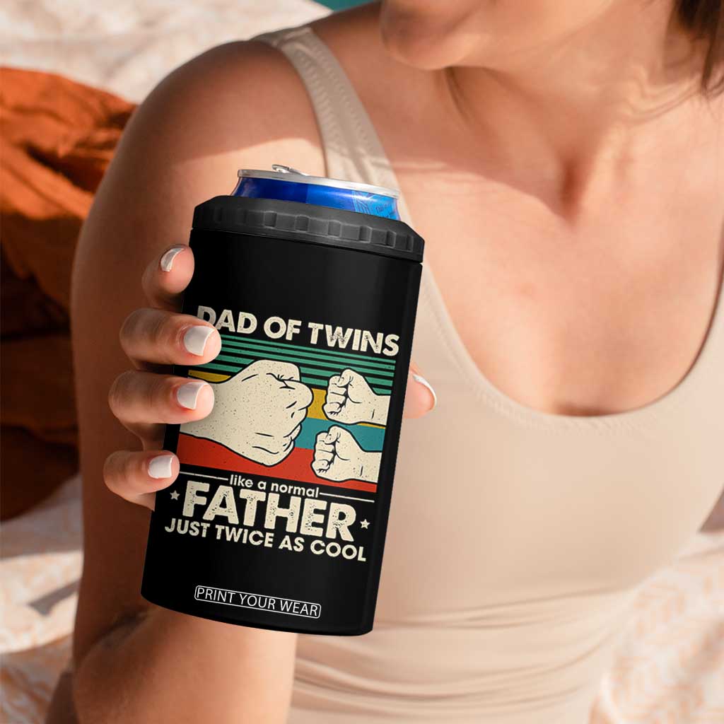 Retro Twin Dad 4 in 1 Can Cooler Tumbler Like A Normal But Just Twice As Cool TS10 Print Your Wear