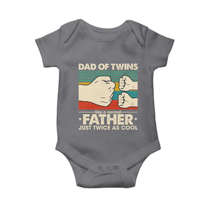 Retro Twin Dad Baby Onesie Like A Normal But Just Twice As Cool TS10 Charcoal Print Your Wear