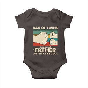 Retro Twin Dad Baby Onesie Like A Normal But Just Twice As Cool TS10 Dark Chocolate Print Your Wear