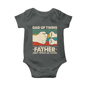 Retro Twin Dad Baby Onesie Like A Normal But Just Twice As Cool TS10 Dark Heather Print Your Wear