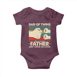 Retro Twin Dad Baby Onesie Like A Normal But Just Twice As Cool TS10 Maroon Print Your Wear