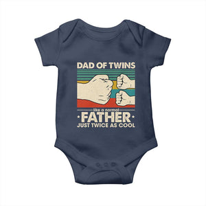 Retro Twin Dad Baby Onesie Like A Normal But Just Twice As Cool TS10 Navy Print Your Wear