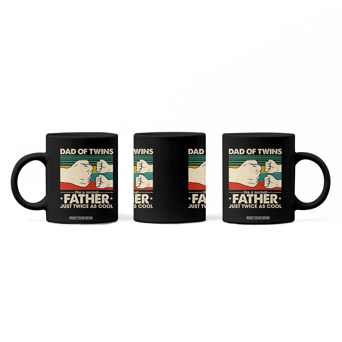 Retro Twin Dad Coffee Mug Like A Normal But Just Twice As Cool TS10 Print Your Wear